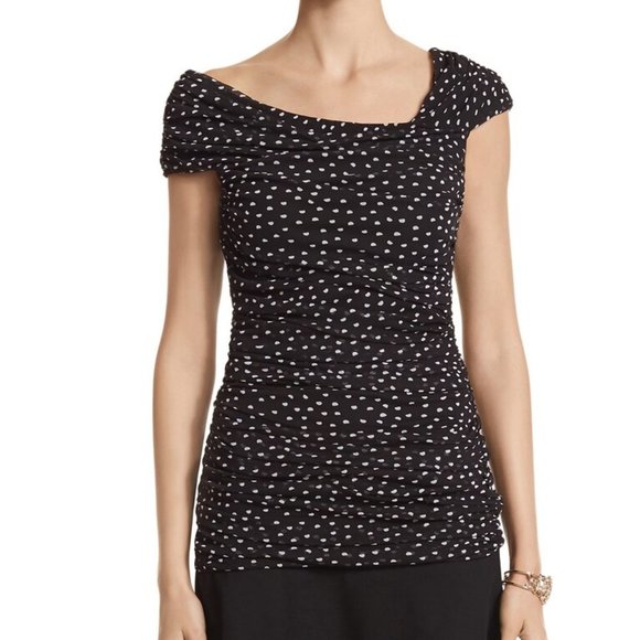 White House Black Market Tops - *2 for $25* WHBM Dot Mesh Knit Top